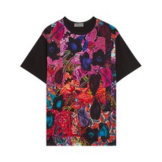 Yohji Yamamoto Pour Homme Лоскутная футболка с половиной рукава, цвет Черный