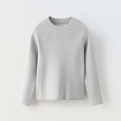 Свитер для девочки Zara Ribbed Knit, светло-серый