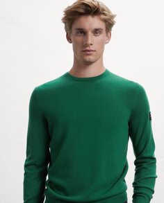 Мужской зеленый вязаный свитер с круглым вырезом Ecoalf, зеленый