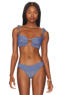 Топ бикини Montce Swim Tori Ties Bandeau, цвет Sky Sparkle