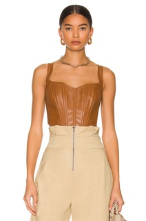 Бюстье Bardot Faux Leather Corset, загар