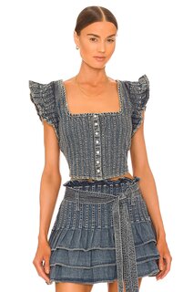 Топ Love the Label Denim Corset, цвет Acid Wash