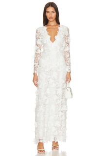 Платье LoveShackFancy Sylvester Gown, цвет True White