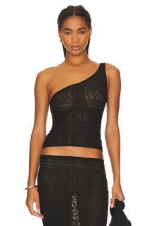 Топ BUCI Lace One Shoulder, черный