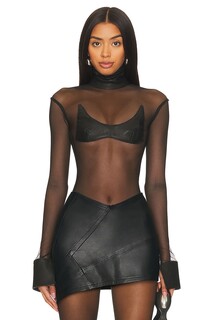 Боди SAMI MIRO VINTAGE V Mesh, цвет Black Leather