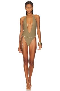 Купальник YEVRAH SWIM Positano V Neck, цвет Taupe