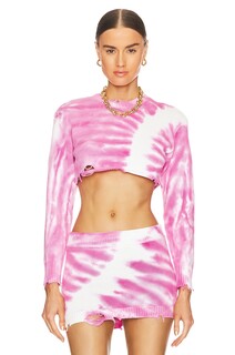 Свитер SER.O.YA Page Cropped, цвет Pink Line Tie Dye