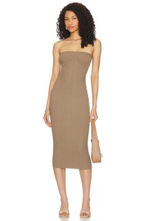 Платье Camila Coelho Ebrill Strapless Knit, цвет Army Green