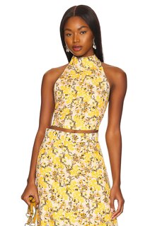 Топ Something Navy Floral Halter, цвет Cream Multi