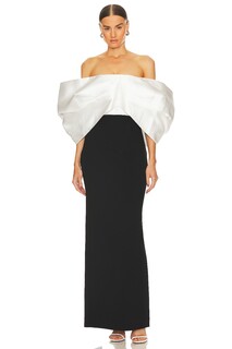 Платье макси SOLACE London Filippa, цвет Cream &amp; Black