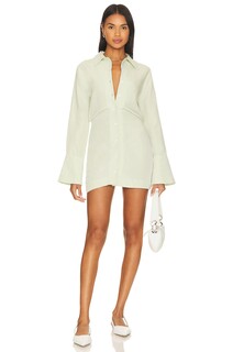 Платье мини MATTHEW BRUCH Mini Shirt Dress, цвет Pear