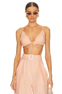 Топ MATTHEW BRUCH Triangle Tie Front Crop, цвет Peach