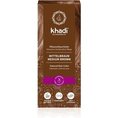 Растительная краска для волос Medium Brown 100G - Натуральная и веганская краска для волос, Khadi