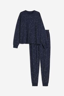 Пижама H&amp;M Patterned Jersey, темно-синий H&M