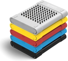 Кейс Orico ORICO-PPH25A-5-CO-BP из силикона для хранения внешних жестких дисков 2.5", 10,8*8,4*1,7 см, 5 шт. в комплекте, черный, серый, синий, желтый