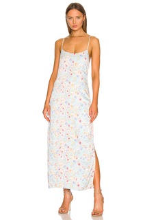 Платье Something Navy Silky Floral Essential Slip, цвет Blue Combo