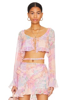 Блузка For Love &amp; Lemons Mavis Crop, цвет Multi