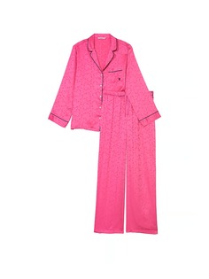 Пижама Victoria&apos;s Secret Satin Jacquard Long, розовый