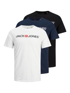 Футболка JACK &amp; JONES, темно-синий/черный/белый