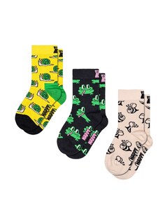 Носки Happy Socks Small Friends, лимонно-желтый/абрикос/черный