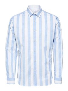 Рубашка на пуговицах стандартного кроя SELECTED HOMME JAMES, голубой/белый