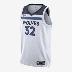 Майка Nike Dri-FIT NBA Minnesota Timberwolves Association Edition Men&apos;s Swingman, белый/синий/темно-серый