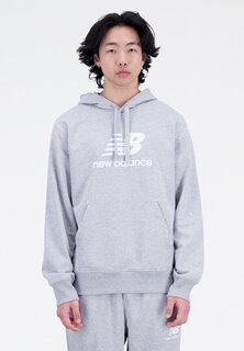 Толстовка ESSENTIALS STACKED LOGO HOODIE New Balance, спортивный серый