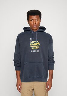 Толстовка HOKUSAI SHIP HOODIE BDG Urban Outfitters, стираный темно-синий