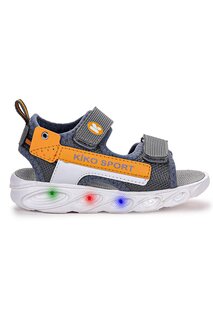 101 Легкие сандалии на липучке для девочек/мальчиков KİKO KİDS, матовый серый Kiko Kids