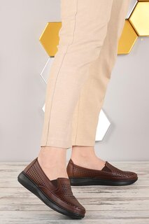 Удобные повседневные туфли для мам на специальном гелевом каблуке Y14-1 Woggo, шоколадно-коричневый