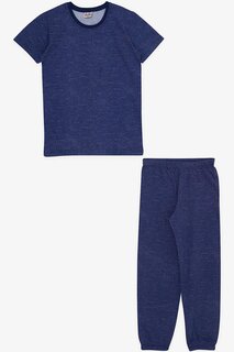 Пижамный комплект для мальчика с узором, темно-синий (4-8 лет) Breeze