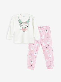 Пижамный комплект с круглым вырезом для маленьких девочек LUGGI BABY, розовый