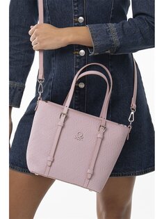 Женская сумка через плечо с принтом под кожу BENETTON, розовый