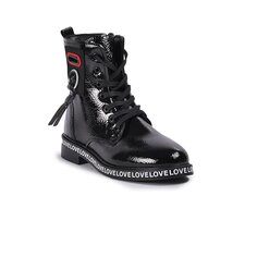 7085 Черные женские лакированные ботинки Ayakmod