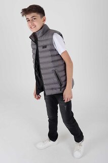 Модный жилет-пуховик без капюшона для мальчиков Ak215354 ahengim, серый