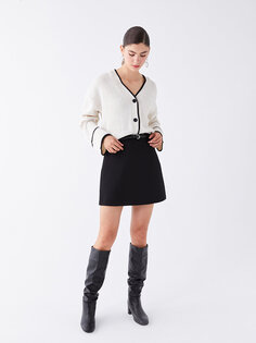 Женская юбка стандартного кроя с поясом на талии LCW Casual, новый черный