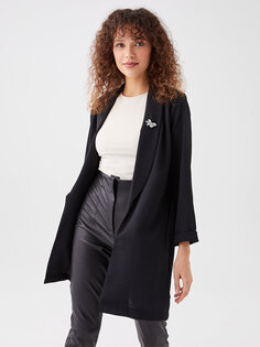 Простая женская куртка с длинным рукавом и воротником-шалью LCWAIKIKI Classic, новый черный