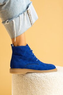 Женские ботинки Haşpapi на резиновой подошве с эластичной теплой подкладкой 024-974-23Замша Pembe Potin, синий