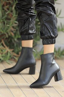 Женские ботинки с острым носком и молнией сзади 024-5959-21 Pembe Potin, черный