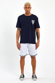 Мужская футболка оверсайз с круглым вырезом с принтом spr23TS001 Süperlife, темно-синий