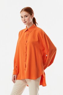 Свободная рубашка с длинной спиной Fullamoda, апельсин