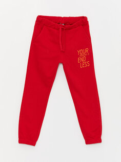 Спортивные брюки-джоггеры с принтом и эластичной резинкой на талии для мальчиков LCW ECO, красный