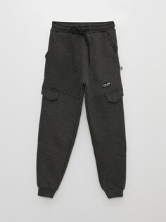 Спортивные штаны с принтом и эластичной резинкой на талии для мальчиков Mışıl Kids, антрацит