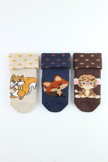 Нескользящие детские носки-полотенца с белочкой Bross