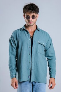 Трикотажная рубашка оверсайз с одним карманом MAR Over22 Stilkombin, темно-зеленый