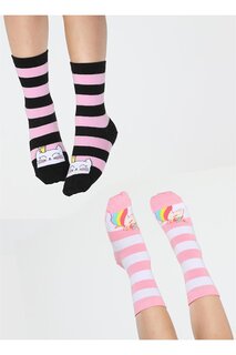 Комплект из 2 носков для девочек Cat&amp;Unicorn Casabony