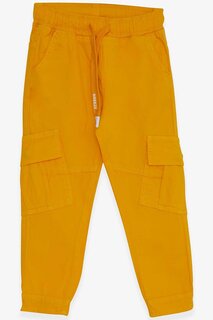Брюки для мальчиков с эластичным поясом и карманами, желтые (3–7 лет) Breeze