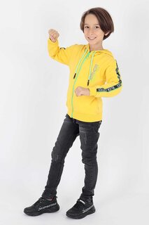 Детский мужской кардиган с капюшоном с принтом Ever Glow и длинными рукавами на молнии, спортивный хлопок Ak322425 ahengim, желтый