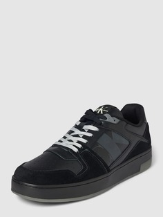 Кожаные кроссовки с лейблом Calvin Klein Jeans, черный