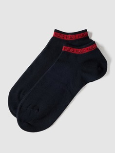Носки-кроссовки с контрастными полосками в упаковке 2 шт., модель «Лента» HUGO, темно-синий
